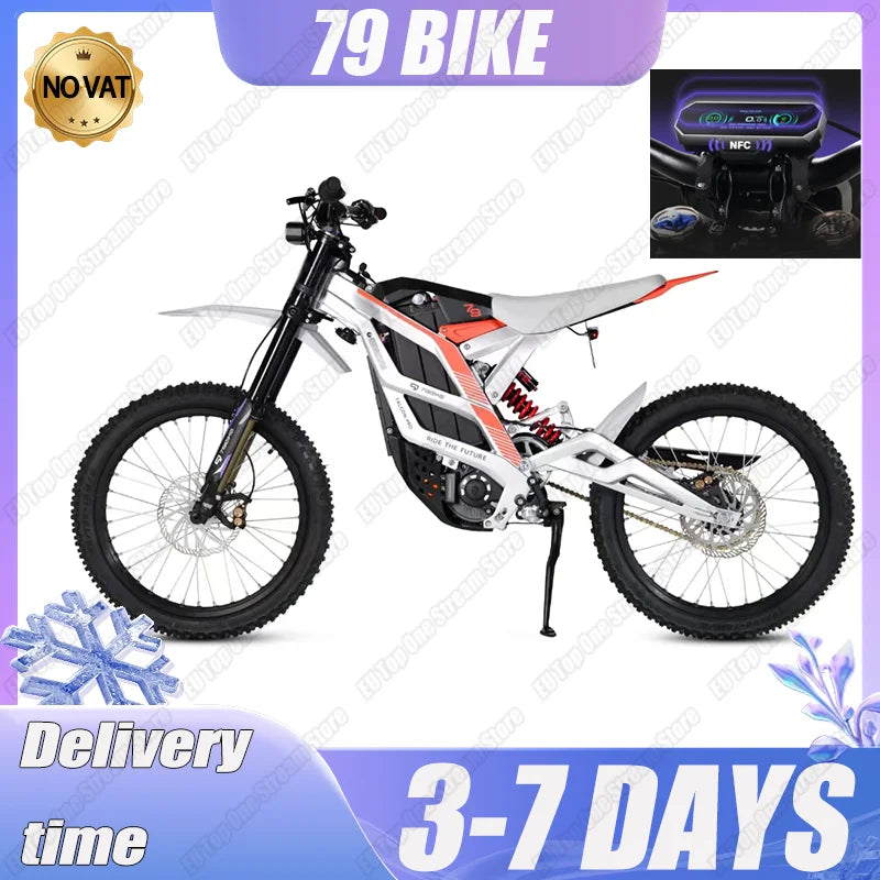 Motocicleta eléctrica de montaña, Motor potente de 8500W, batería de litio de 72v y 35Ah, neumáticos todoterreno, 19 pulgadas