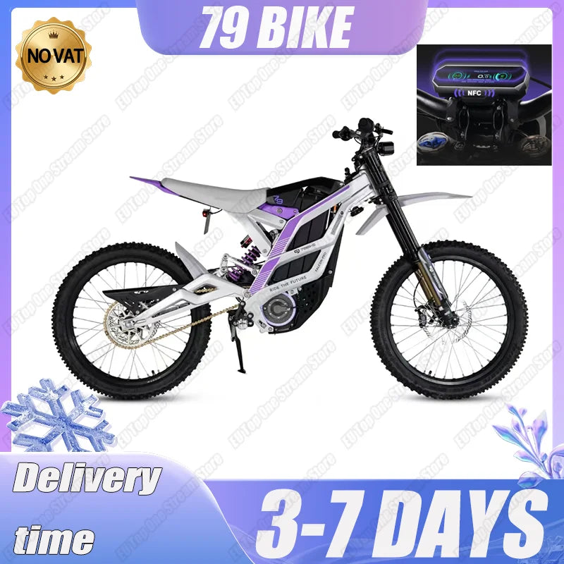 Motocicleta eléctrica de montaña, Motor potente de 8500W, batería de litio de 72v y 35Ah, neumáticos todoterreno, 19 pulgadas
