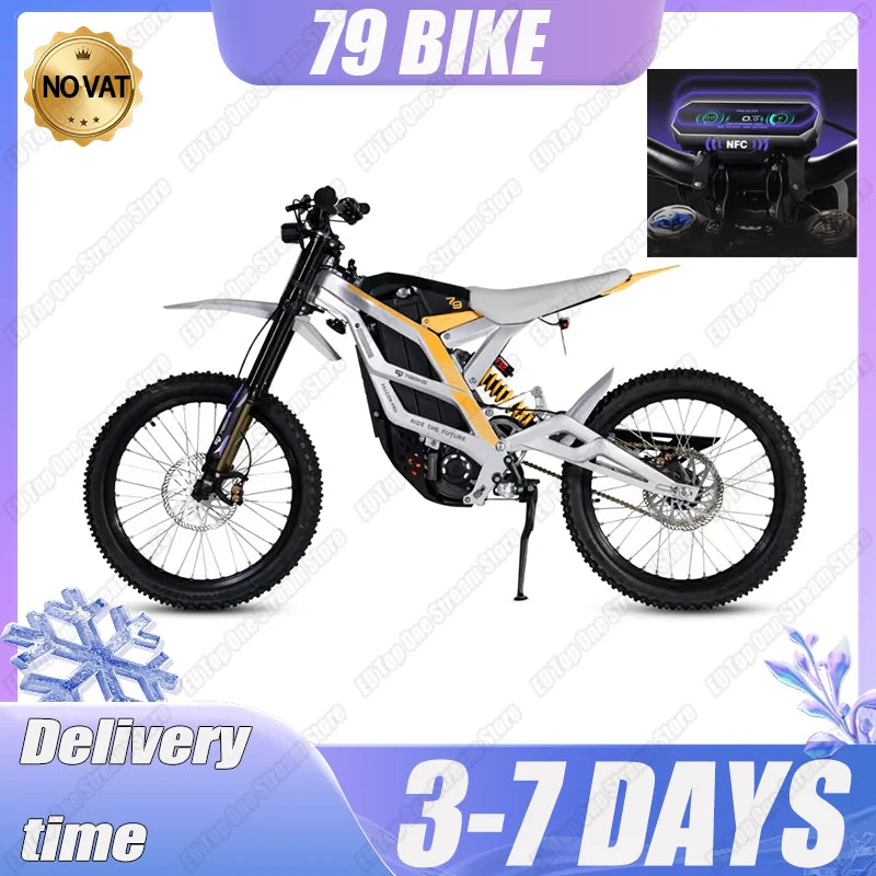 Motocicleta eléctrica de montaña, Motor potente de 8500W, batería de litio de 72v y 35Ah, neumáticos todoterreno, 19 pulgadas
