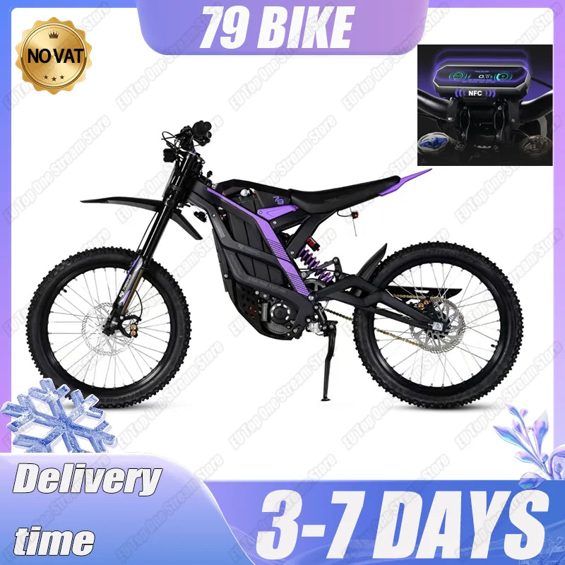 Motocicleta eléctrica de montaña, Motor potente de 8500W, batería de litio de 72v y 35Ah, neumáticos todoterreno, 19 pulgadas