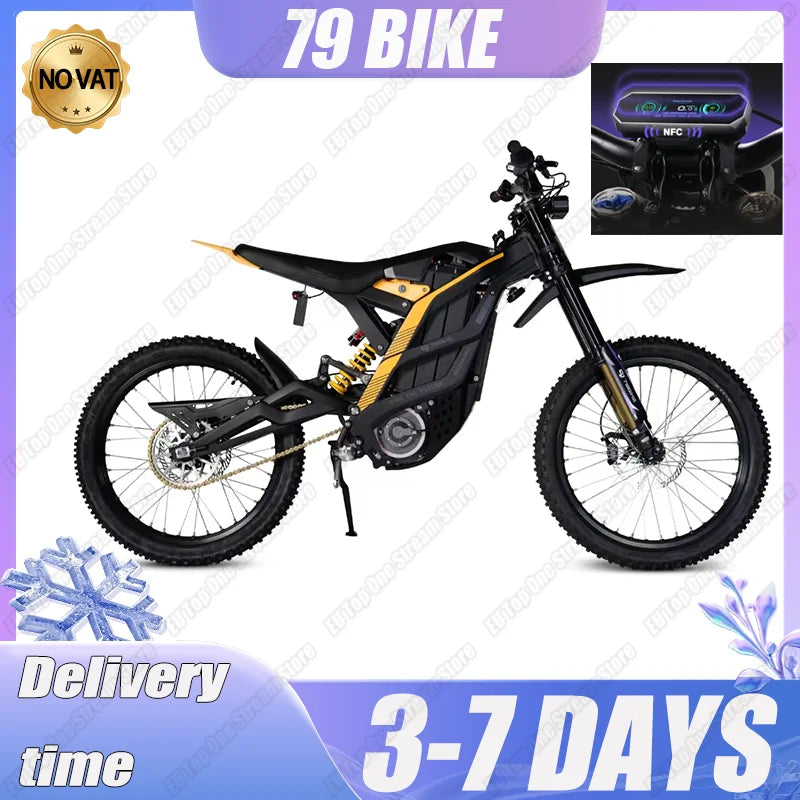 Motocicleta eléctrica de montaña, Motor potente de 8500W, batería de litio de 72v y 35Ah, neumáticos todoterreno, 19 pulgadas
