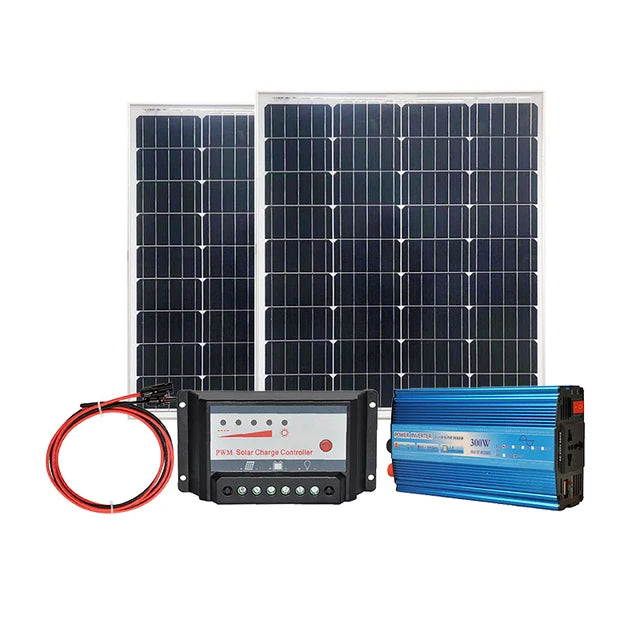 Kit de panel solar completo 300w 500W 1000w 1500W 2000W 220v inversor de onda sinusoidal pura con controlador autocaravana caravana coche Camping
