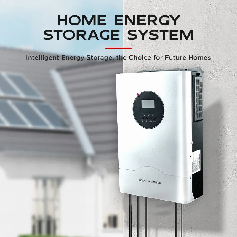 Inversor Solar híbrido inteligente LCD onda sinusoidal pura 3KW 5KW 6KW 10KW 220V controlador Solar MPPT para batería hogar sistema de conexión fuera de la red