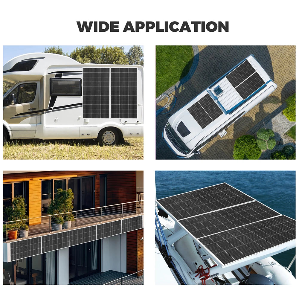 Cargador de batería de panel solar de 12 V 120 W |   240W |   360W |   480W |   600W |   720W |   1200W |   kit de panel solar Carga Camping RV Barco casa