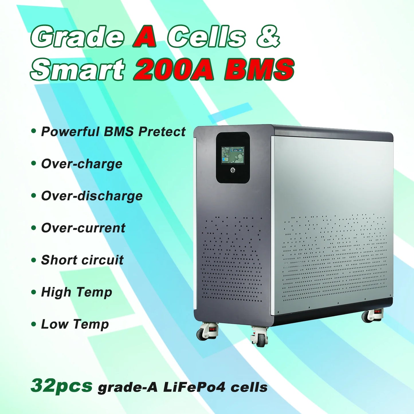 Paquete de batería de litio LiFePO4 de 48V, 600Ah, 30Kwh, 100Ah, 120Ah, 200Ah, 300Ah, BMS integrado de 200A, 6000 + de ciclo para sistema Solar, Stock UE PL