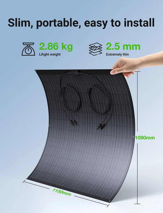 ¡NUEVO! Kit de panel solar flexible de 480 W / 960 W (2 × 240 W / 4 × 240 W), superficie ETF monocristalina, resistente al IP67, sistema de balcón para reloj