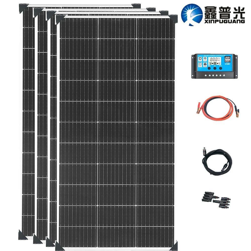 Cargador de batería de panel solar de 12 V 120 W |   240W |   360W |   480W |   600W |   720W |   1200W |   kit de panel solar Carga Camping RV Barco casa
