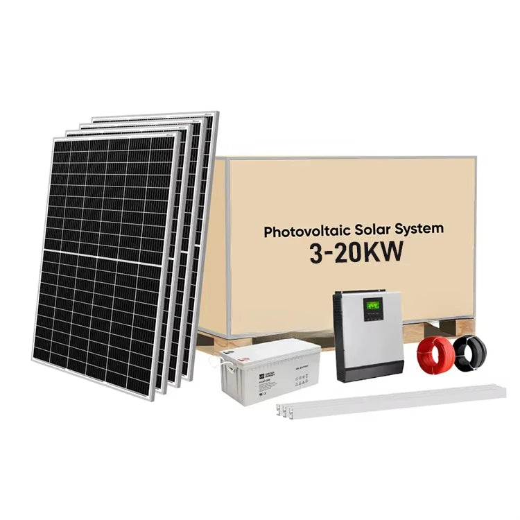 Residential Complete Hybrid Off Grid Solar Power System 5000w 5kw 10kw 20kw Solar Panel Energy System Cost for Home