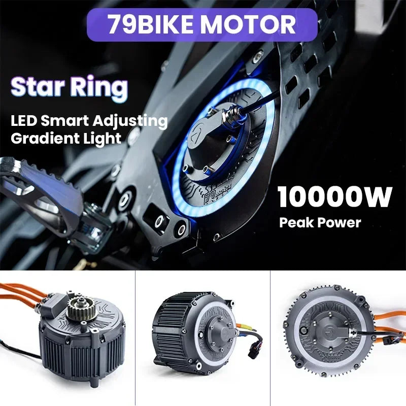 Motocicleta eléctrica de montaña, Motor potente de 8500W, batería de litio de 72v y 35Ah, neumáticos todoterreno, 19 pulgadas