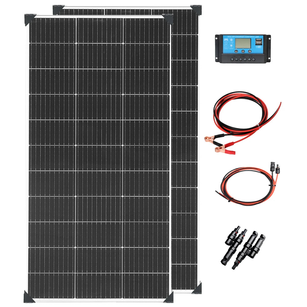 Cargador de batería de panel solar de 12 V 120 W |   240W |   360W |   480W |   600W |   720W |   1200W |   kit de panel solar Carga Camping RV Barco casa