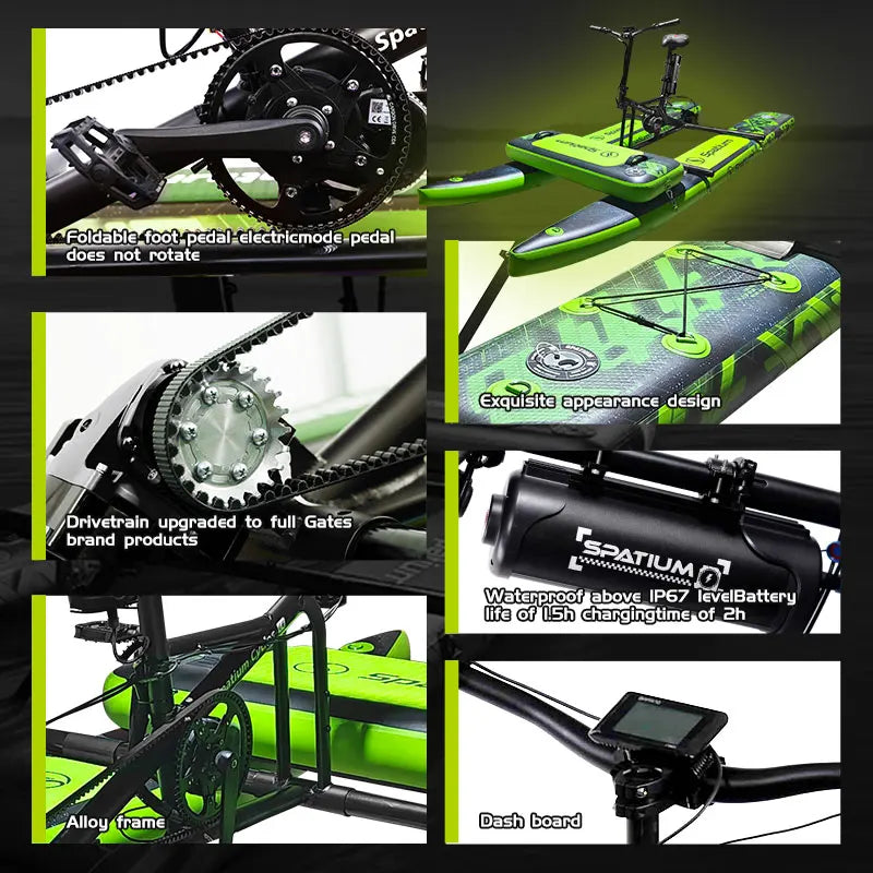 Colección de ponteros, bicicleta de agua eléctrica inflable, barcos con pedales, bicicleta a la venta