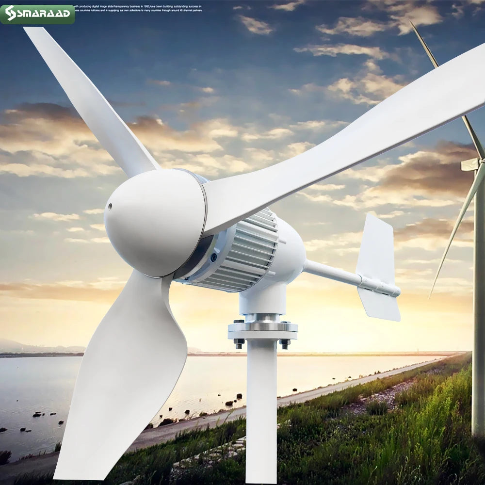 Turbina eólica de 6000W con sistema de células solares, 20kWh de día, energía de bajo ruido, consumo de electricidad de granja familiar grande, 220V