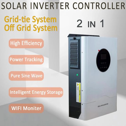 Inversor Solar híbrido inteligente LCD onda sinusoidal pura 3KW 5KW 6KW 10KW 220V controlador Solar MPPT para batería hogar sistema de conexión fuera de la red