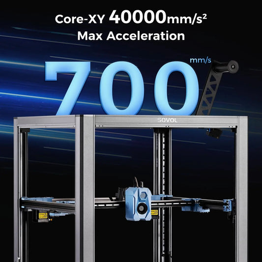 Impresora 3D Sovol SV08 Core-XY de código abierto, impresoras 3D de alta velocidad máximos de 700 mm/s con 300 ℃   Hotend y cámara sin obstrucciones