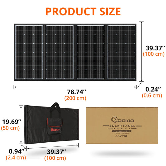 Panel Solar portátil DOKIO de 36V y 200W, paneles plegables de 300W con controlador de 10A de 24V para viajes, teléfono y barco, Kit de sistema Solar