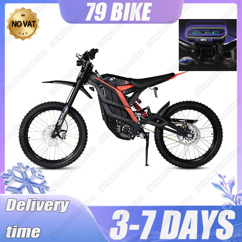 Motocicleta eléctrica de montaña, Motor potente de 8500W, batería de litio de 72v y 35Ah, neumáticos todoterreno, 19 pulgadas