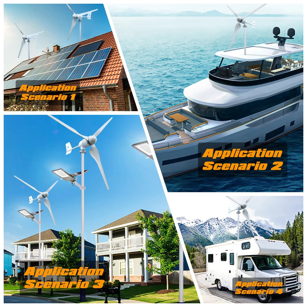 Turbina eólica de 6000W con sistema de células solares, 20kWh de día, energía de bajo ruido, consumo de electricidad de granja familiar grande, 220V