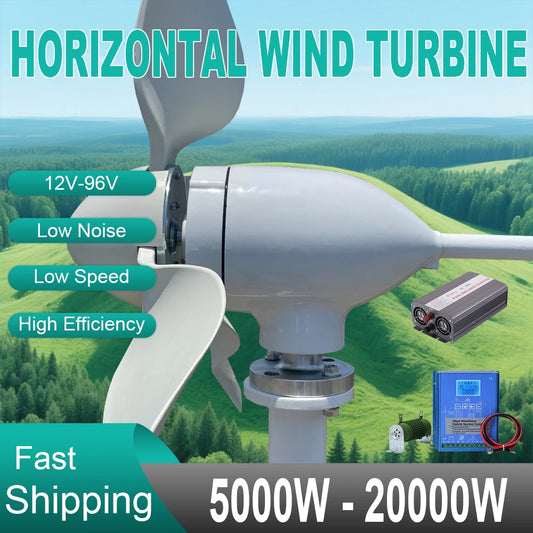 Generador de turbina eólica, controlador MPPT, molino de viento de 20000W, generador de energía sin viento para uso doméstico, turbina de energía eólica con dinamo de 3 aspas