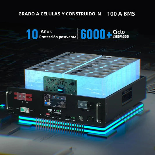 Batería de litio LiFePO4 de 48V, 100Ah, 120Ah, 200Ah, 300Ah, 600Ah, células de grado A, más de 6000 ciclos, batería de 51,2 V para Solar PL, Stock de la UE