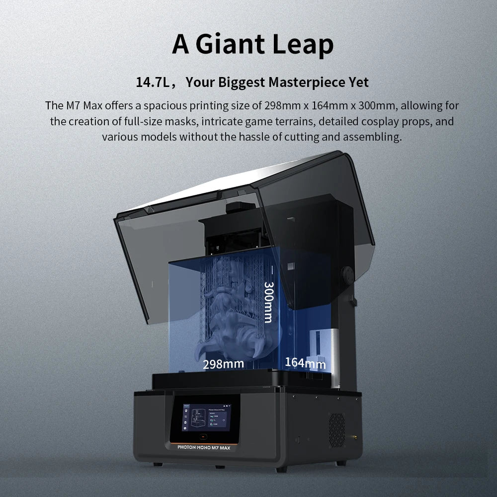 ANYCUBIC Photon Mono M7 Max AE Version Impresora 3D Mono LCD 7K, 14,7l, volumen de impresión Ultra grande, resina LCD, COB + fuente de luz