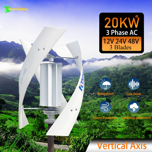 Generador 10KW turbina eólica eje Vertical Maglev planta alto voltaje 10000w 24V 48V con controlador de carga híbrido para uso doméstico
