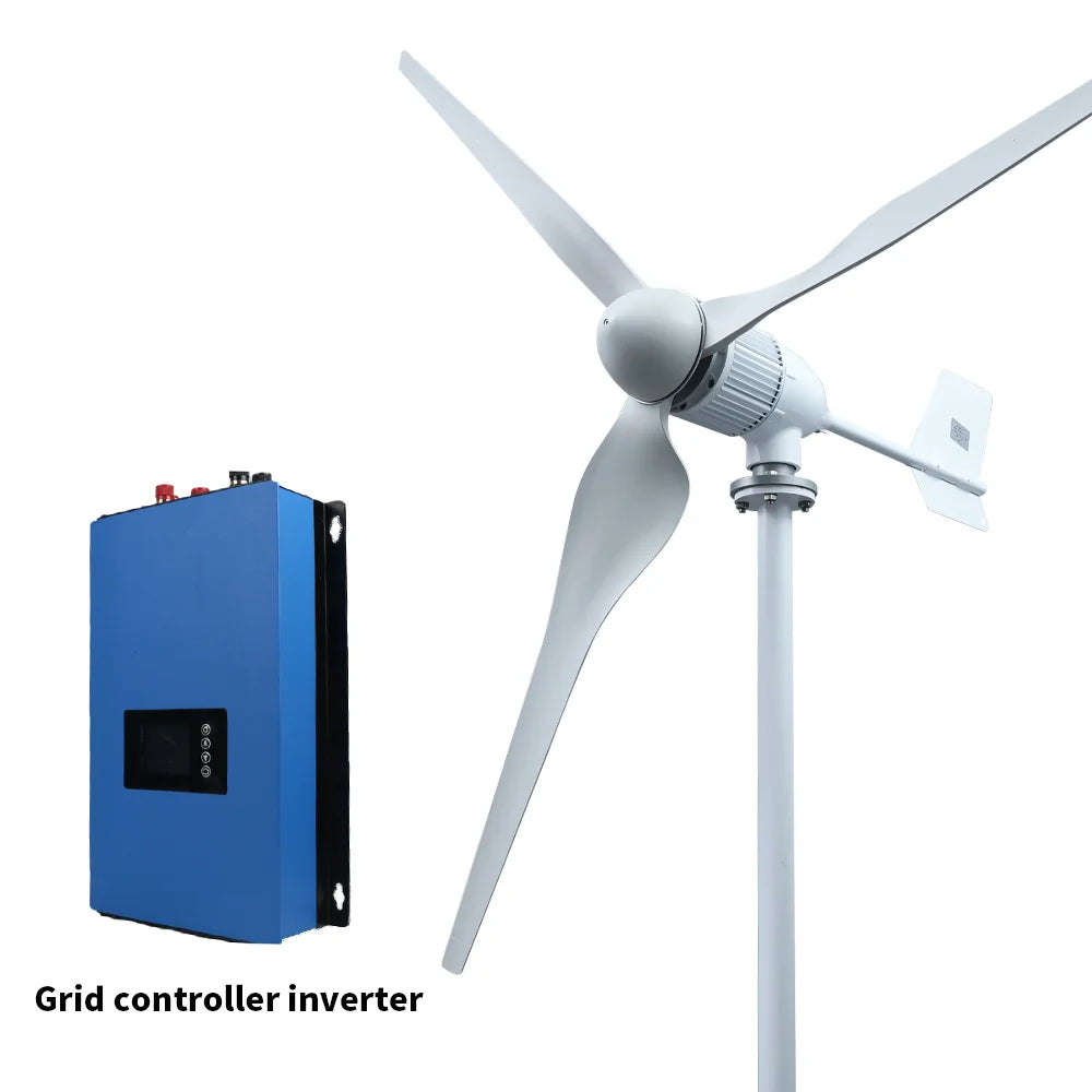 Turbina eólica de 6000W con sistema de células solares, 20kWh de día, energía de bajo ruido, consumo de electricidad de granja familiar grande, 220V