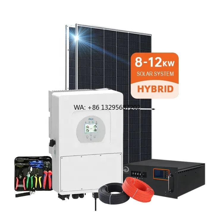 Deye Hybrid Trifásico Inversor Sistema completo de paneles solares 8Kw 10Kw 12kw 15kw Sistema de almacenamiento de energía híbrida con batería