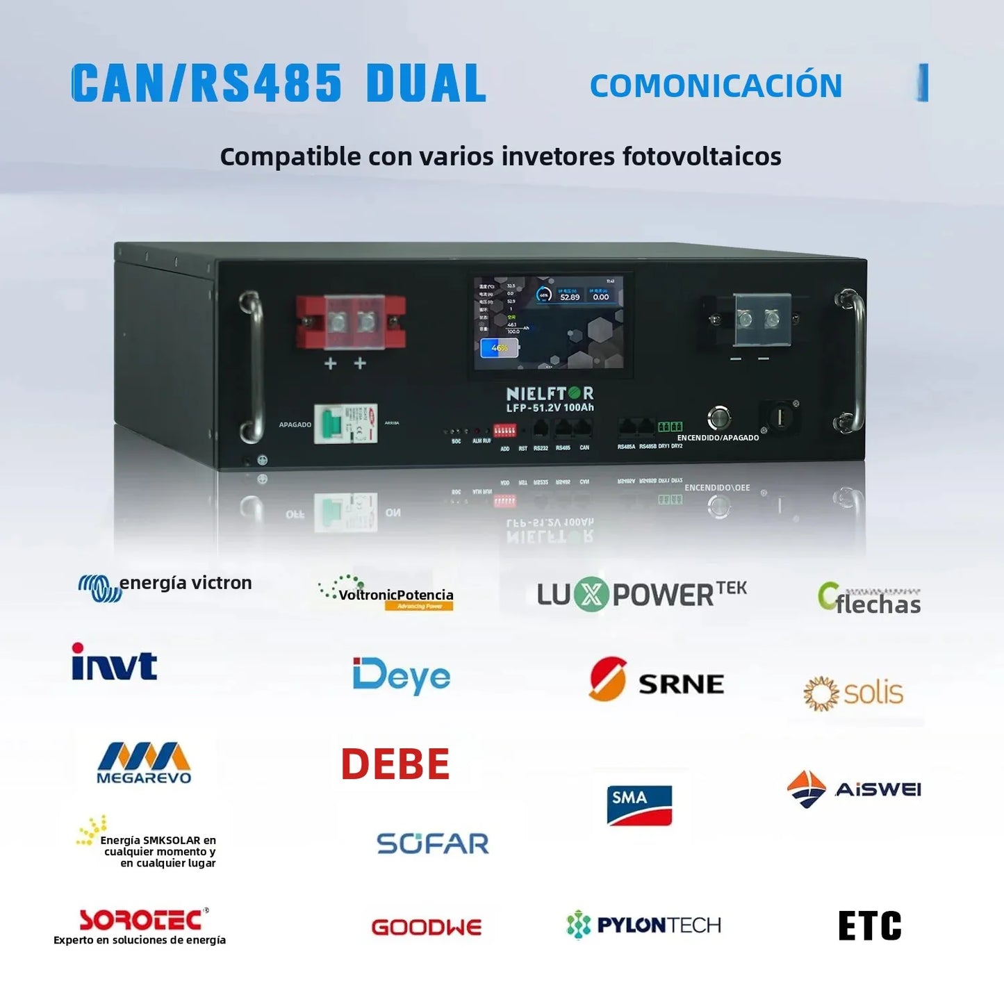 Batería de litio LiFePO4 de 48V, 100Ah, 120Ah, 200Ah, 300Ah, 600Ah, células de grado A, más de 6000 ciclos, batería de 51,2 V para Solar PL, Stock de la UE