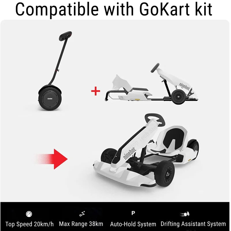 Stock de la UE Ninebot de Segway S-Max Scooter eléctrico autoequilibrado inteligente portátil Alcance de 20 km/h 38 km Compatible con el kit Gokart